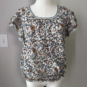 Max Studio Floral Flutter Sleeve Blouse